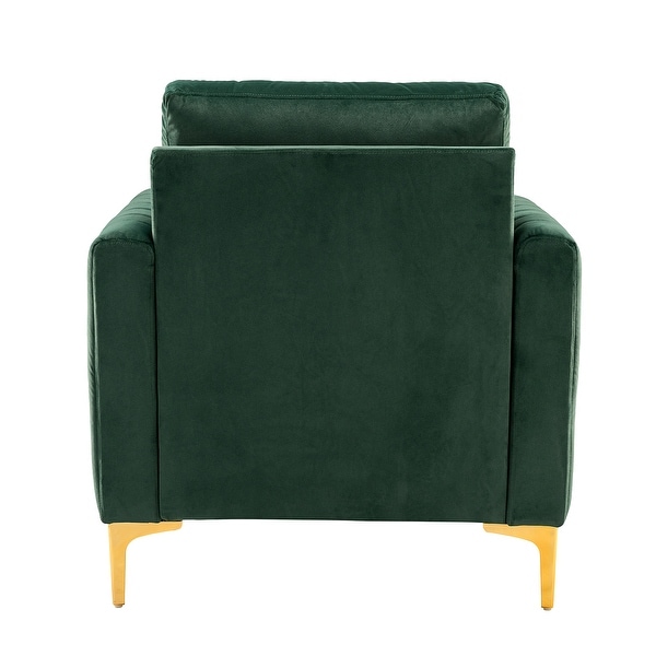 Ganymedes Contemporary Velvet Accent Arm Chair with Golden Legs by HULALA HOME