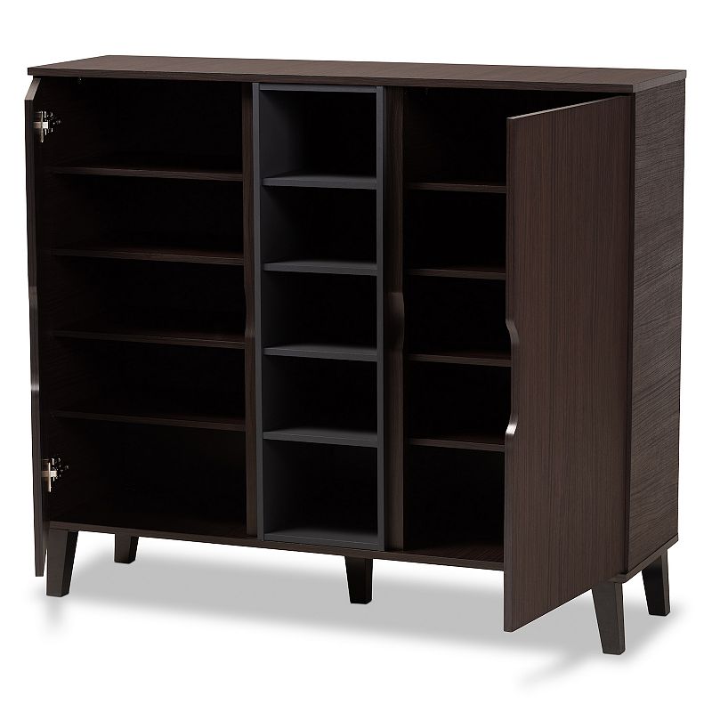 Baxton Studio Idina 2-Door Shoe Cabinet