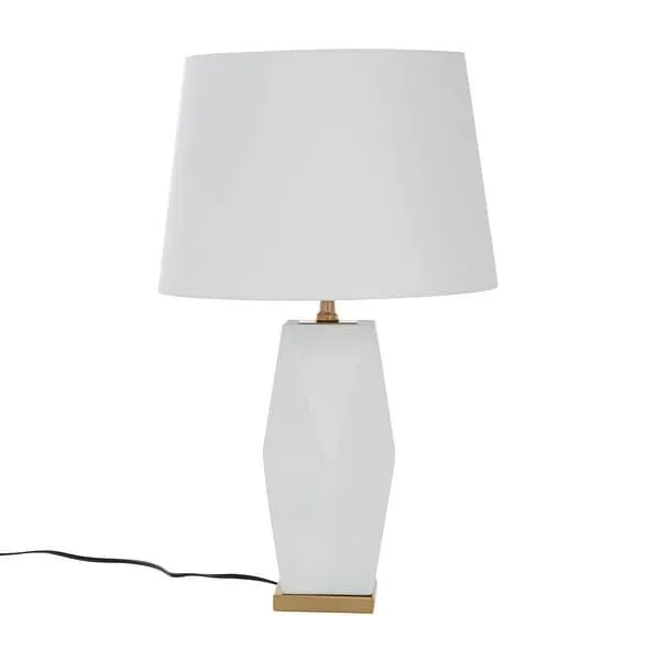 White Ceramic Contemporary Table Lamp - 16 x 16 x 26