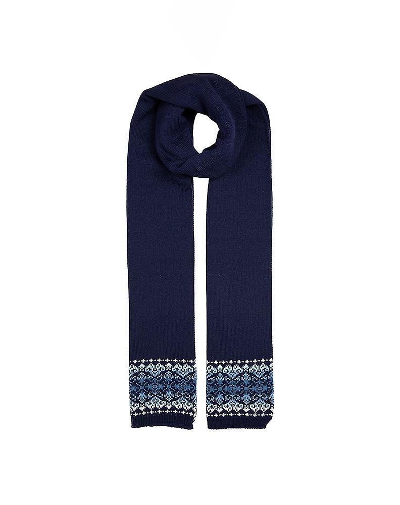 Women's Knitted Scarf with Fair Isle Pattern Ends