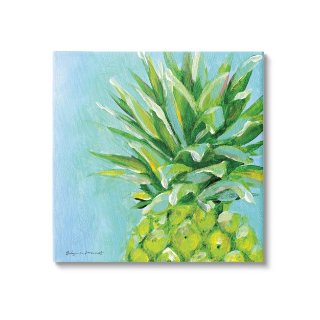 Stupell Industries Tropical Blue Pineapple Fruit Gallery Wrapped Canvas Wall Art