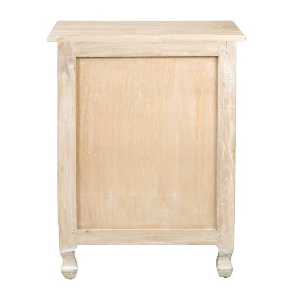 Distressed Mindi Wood Bedside Table