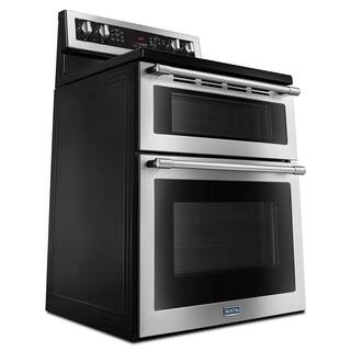 Maytag 6.7 cu. ft. Double Oven Electric Range with Convection Oven in Fingerprint Resistant Stainless Steel MET8800FZ