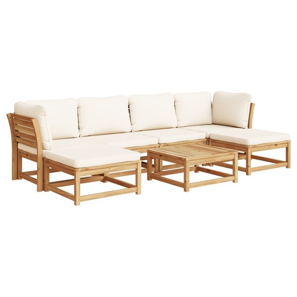 vidaXL Patio Sofa with Cushions 2Seater Outdoor Loveseat Solid Wood Acacia