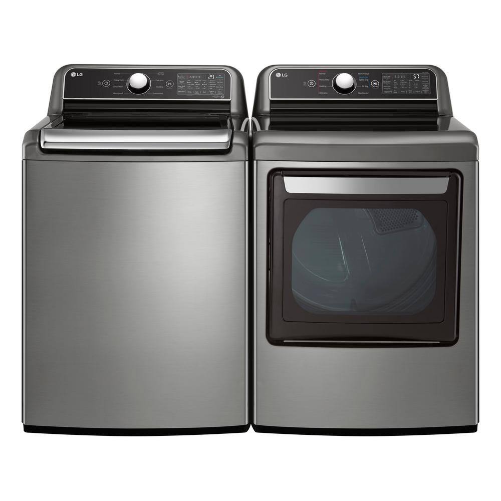 LG 5.5 Cu. Ft. SMART Top Load Washer in Graphite Steel with Impeller NeveRust Drum and TurboWash3D Technology WT7400CV