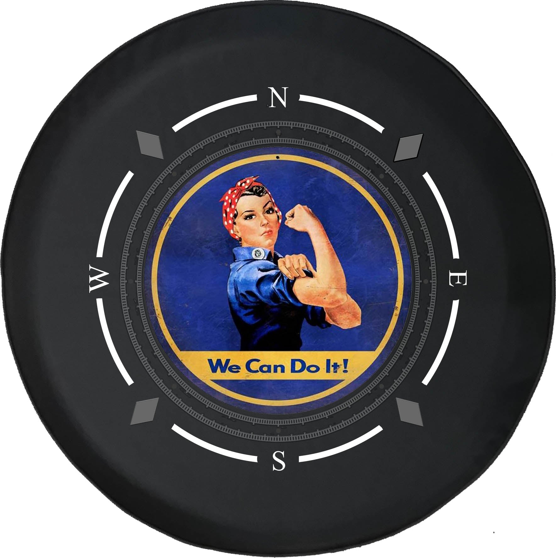 Spare Tire Cover Compass We Can Do it Women Fun KitWheel Covers Fit for SUV accessories Trailer RV Accessories and Many Vehicles