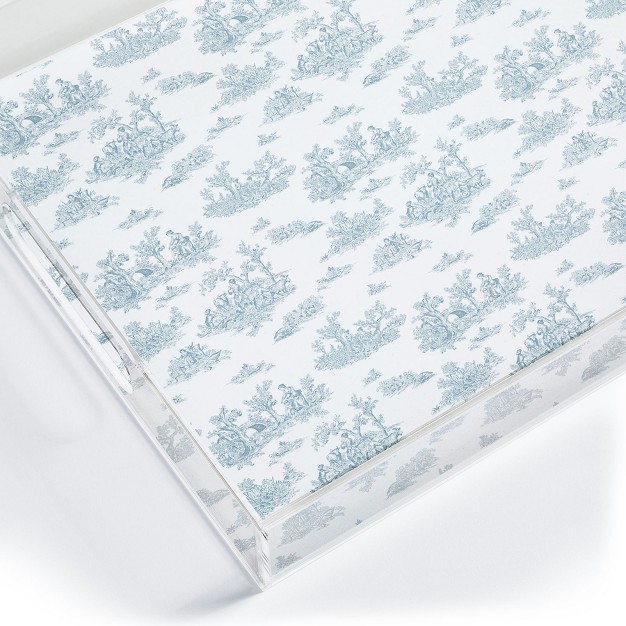 Evanjelina amp Co Toile De Jouy Duck Egg Blue Acrylic Tray Deny Designs