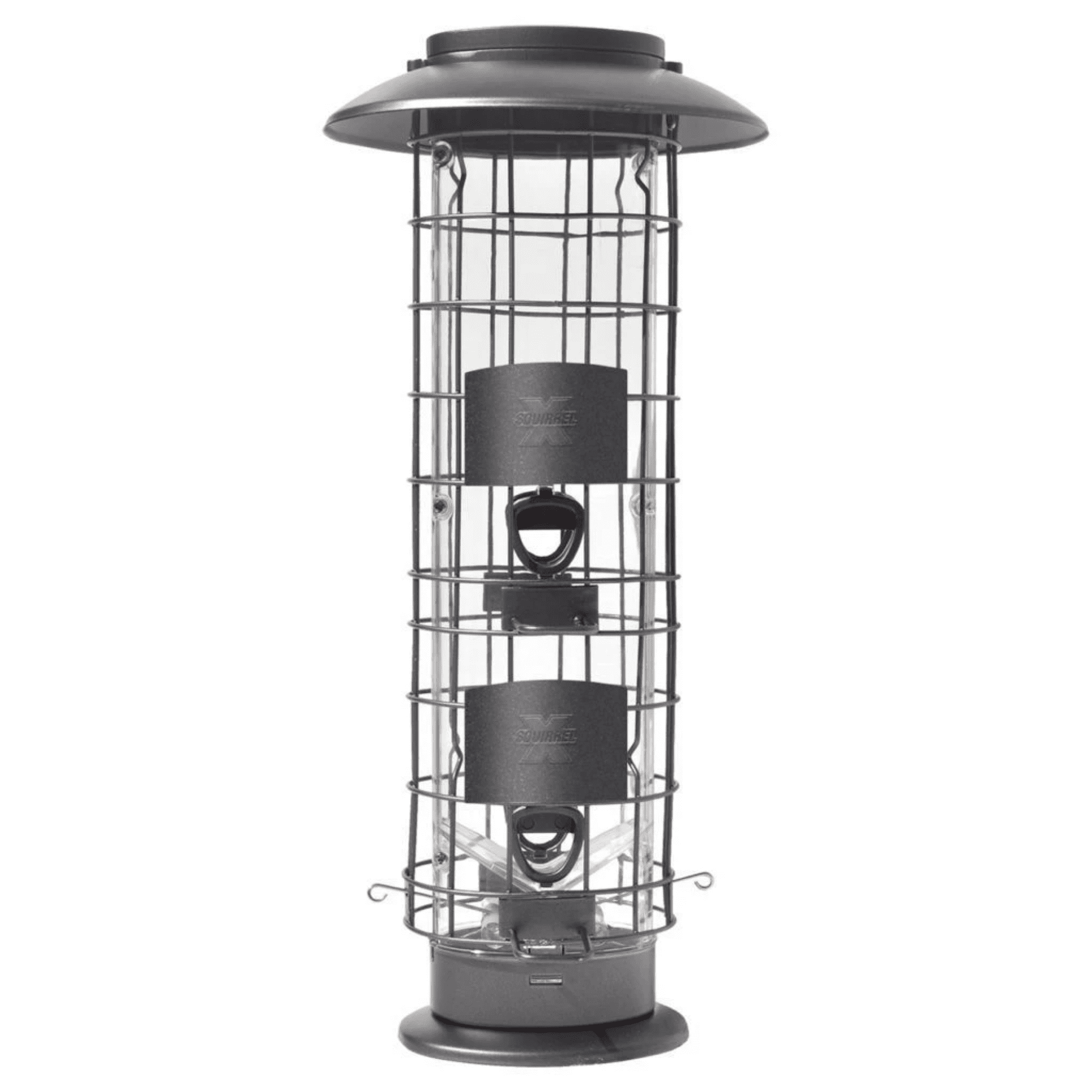 Squirrel-X X4 Squirrel Resistant Tube Bird Feeder for Wild Birds， Gunmetal