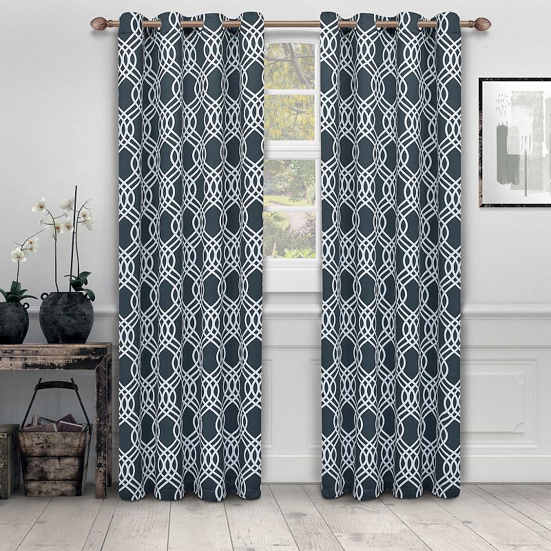 Superior Set of 2 Ribbion Insulated Thermal Blackout Grommet Window Curtain Panels