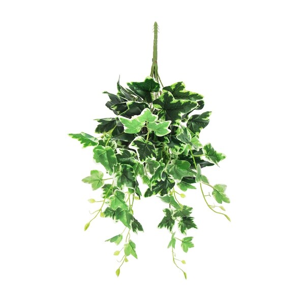 Artificial Variegated English Ivy Leaf Vine Hanging Plant Greenery Foliage Bush 24in