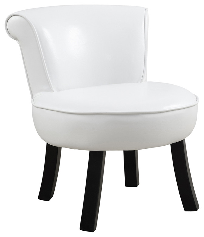 Juvenile Chair Accent Kids Upholstered Pu Leather Look White Contemporary   Contemporary   Armchairs And Accent Chairs   by Homesquare  Houzz