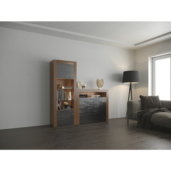 Milano Set 2D-BK Modern Wall Unit Entertainment Center