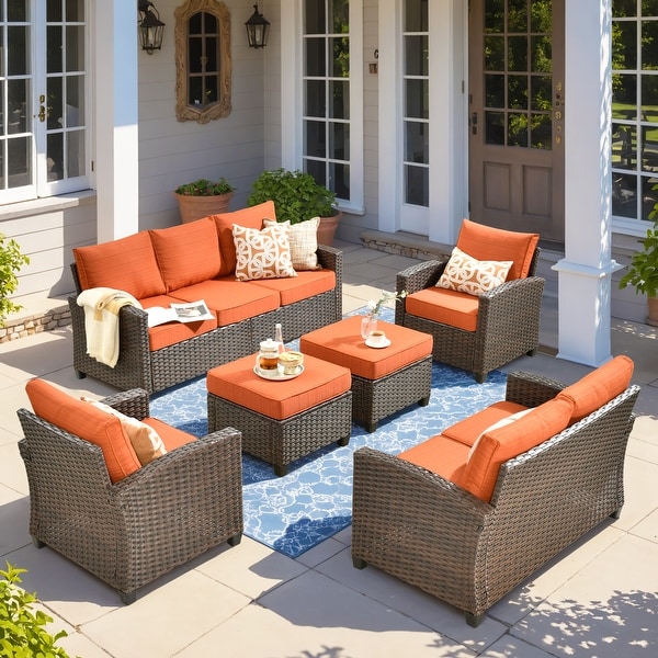 XIZZI Patio Rattan Wicker Furniture Conversation Set