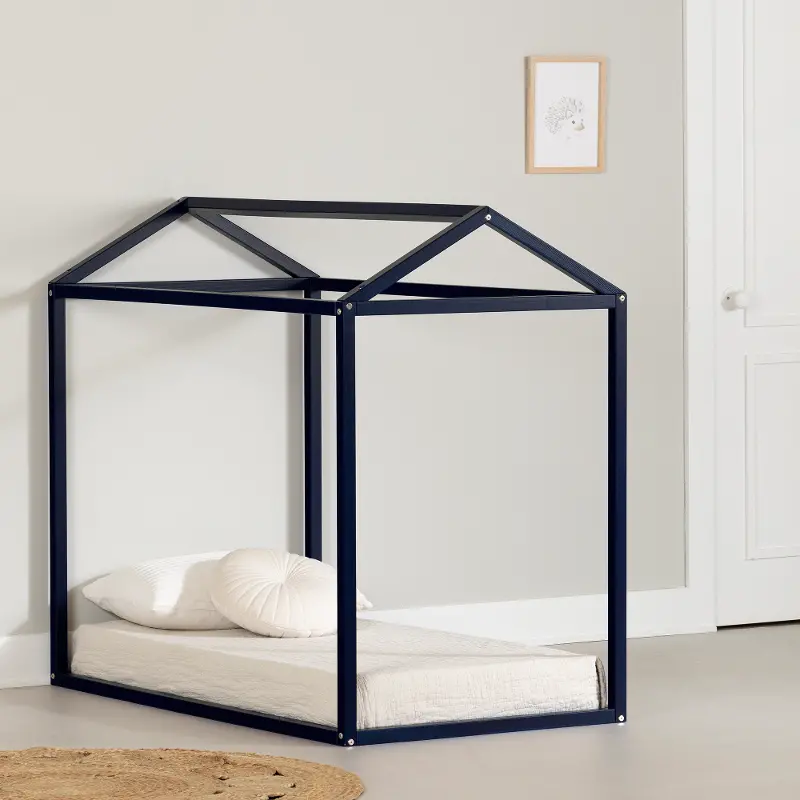 Sweedi Navy Blue Toddler House Bed Frame