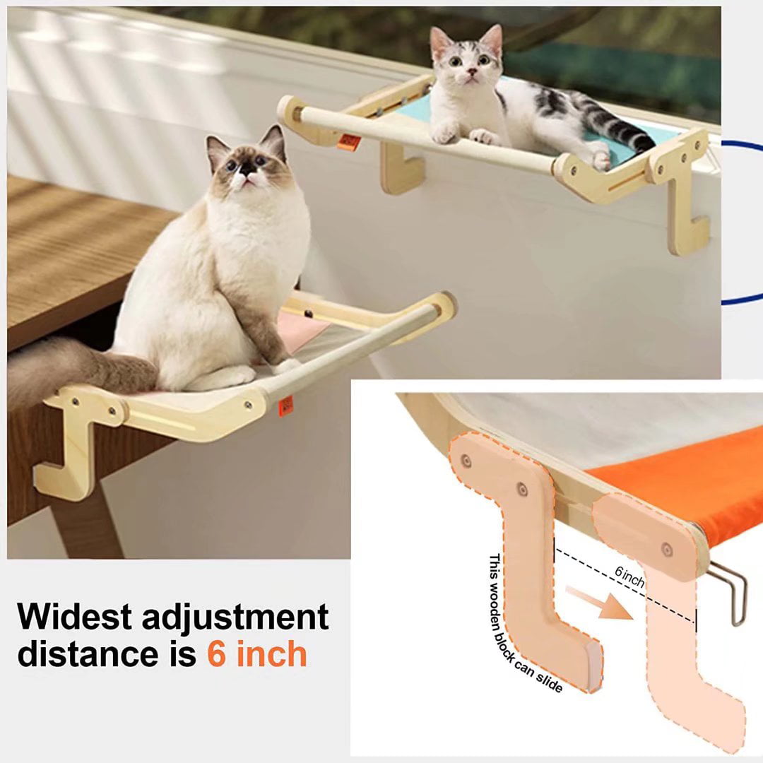 Rolife Cat Window Perch Lounge Mount Hammock Window Seat Bed Shelves for Indoor Cats No Drilling No Suction Cup