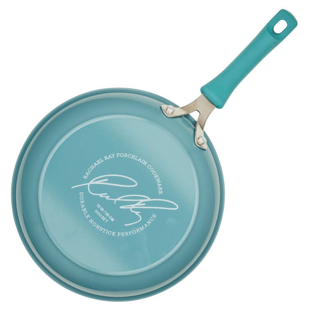 Rachael Ray Cook Plus Create 10-Piece Agave Blue Aluminum Nonstick Cookware Set with Lids 14748