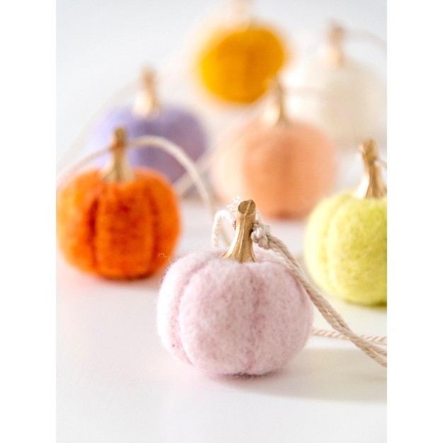 Shiraleah Multicolored Harvest Felt Decorative Pumpkin Garland