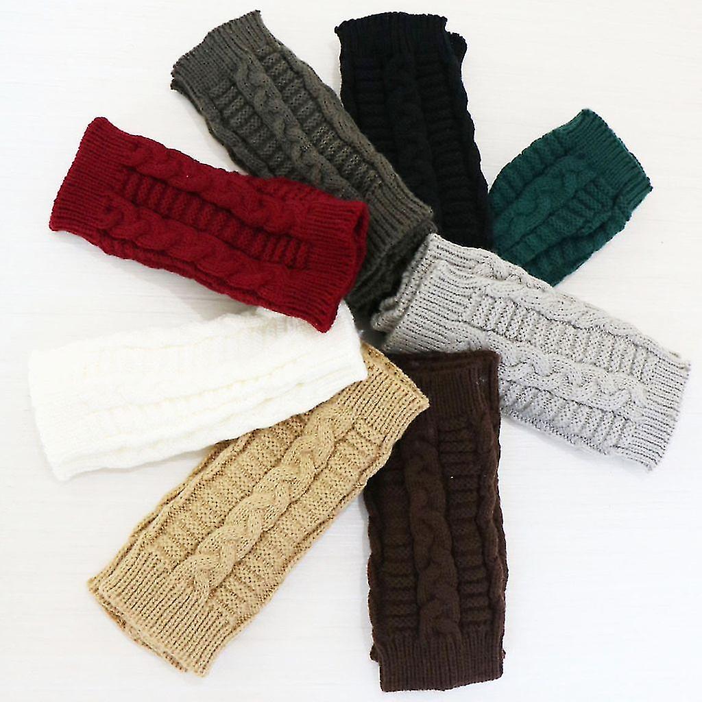 Women's Winter Stretchy Half Finger Turn Knitted Glove Riding Wrist Warmers