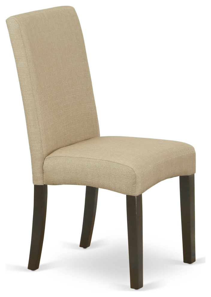 Parson Chair With Black Leg and Linen Fabric  Black Color  Set of 2   Transitional   Dining Chairs   by Kolibri Decor  Houzz