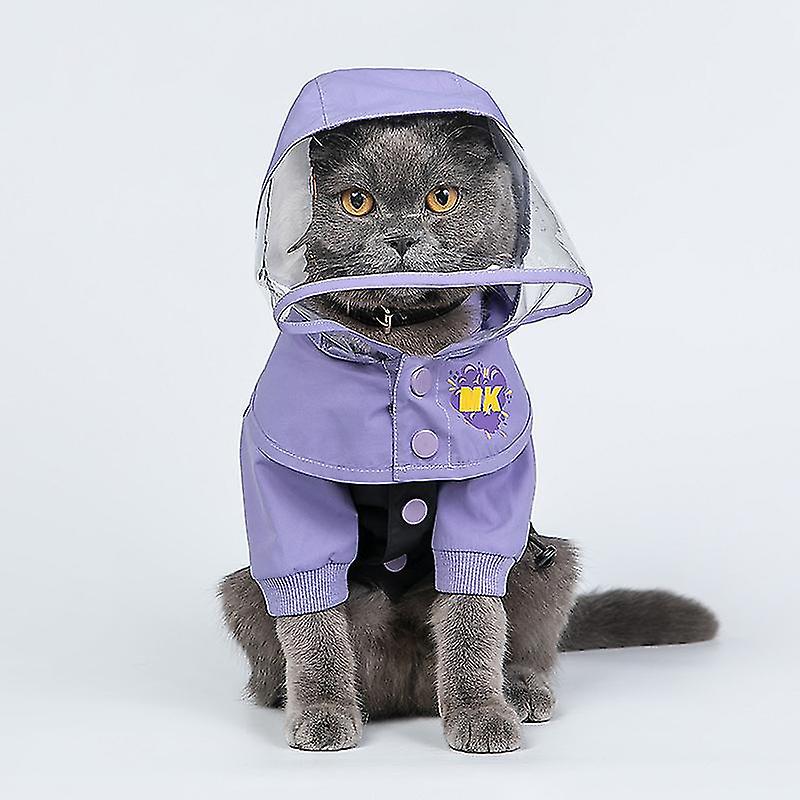 Dogs Outdoor Raincoat With Detachable Hat Cat Tpu Transparent Brim Clothes Waterproof French Bulldog Outwear Clothing