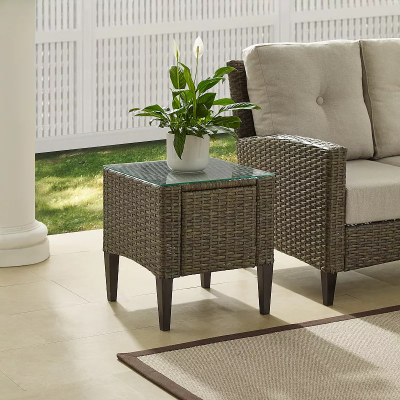 Crosley Rockport Outdoor Wicker Side Table