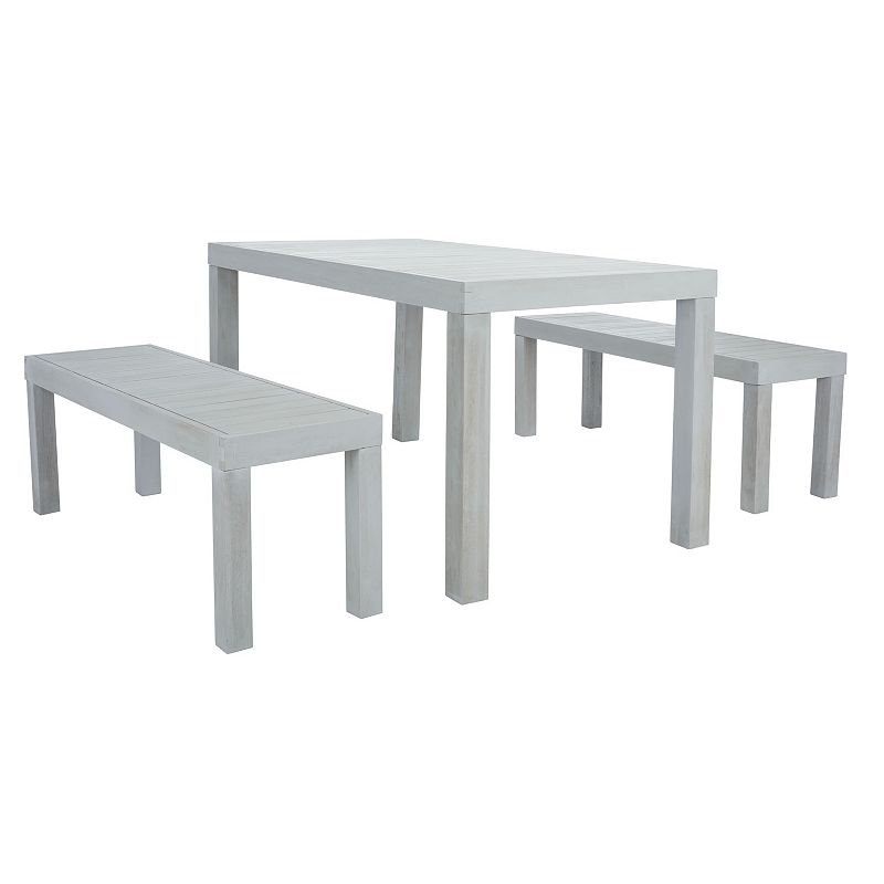 Safavieh Dario Dining Table and Bench 3-piece Set