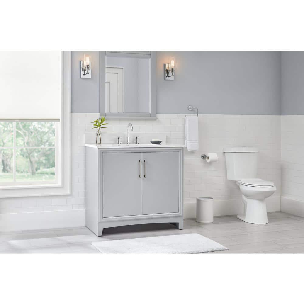 Glacier Bay Hillcroft 36 in W x 215 in D x 34 in H Bath Vanity Cabinet without Top in Light Gray