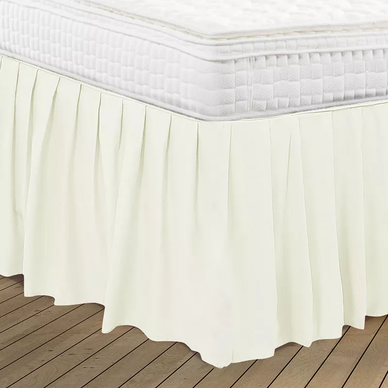 Polyester Ruffled Durable Solid Bed Skirt with 16 Drop 1 Pc Twin 39 x 75