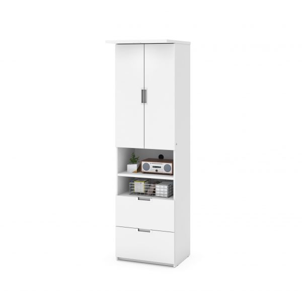 Bestar Lumina Storage Unit with Drawers and Doors in White