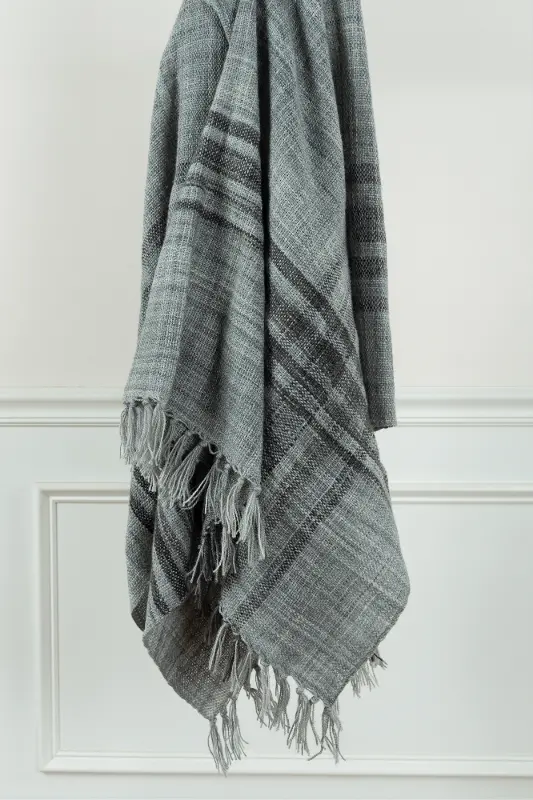 Lindon Dark Gray Throw Blanket