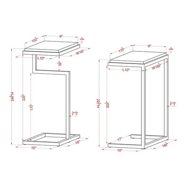 Furniture of America Quana Contemporary 16-inch Faux Marble Nesting Tables