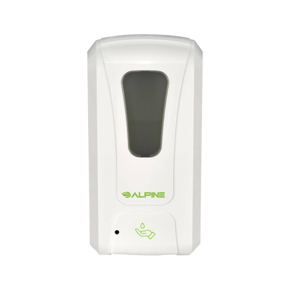 Alpine Industries 40 oz.. Automatic Soap and Gel Hand Sanitizer Dispenser in White with Floor Stand 430-L-S