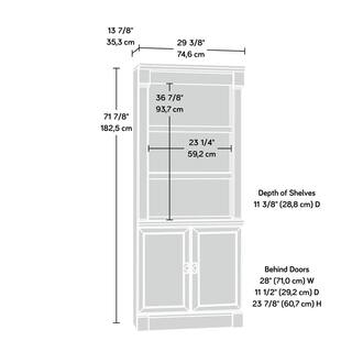 SAUDER Palladia 71.850 in. Glacier Oak 5-Shelf Standard Bookcase with Doors 432729