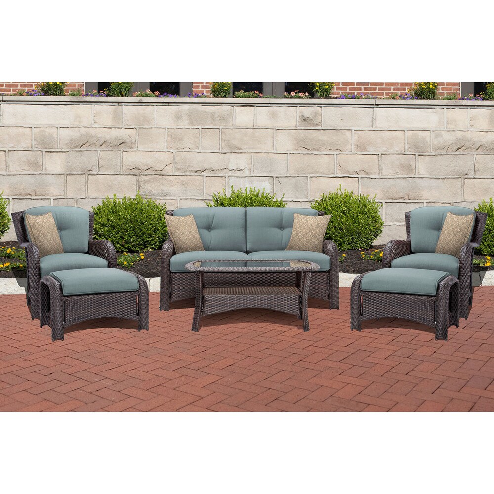 Cambridge Corolla Blue Metal 6 piece Lounge Set