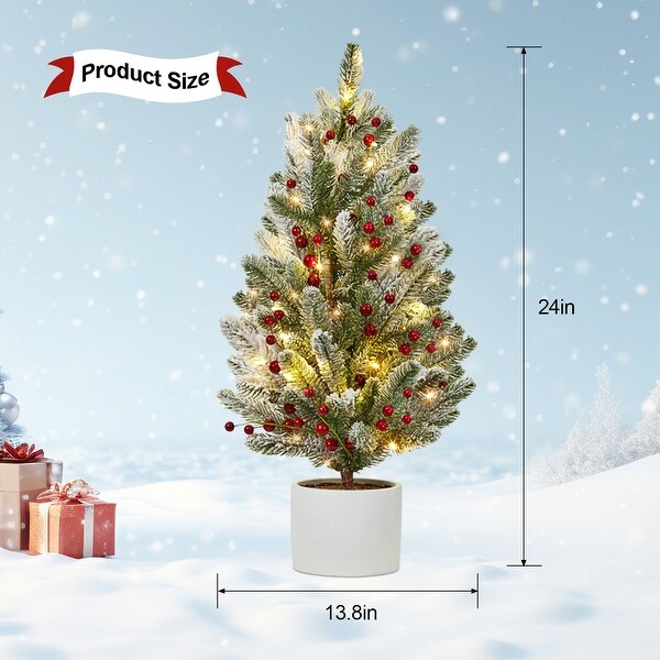 24 Inch Mini Christmas Tree with Lights