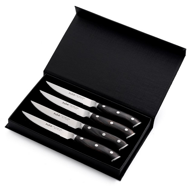 Joyjolt 4pc Steak Knives Set Of 4 High Carbon X50 German Steel Kitchen Knife Set