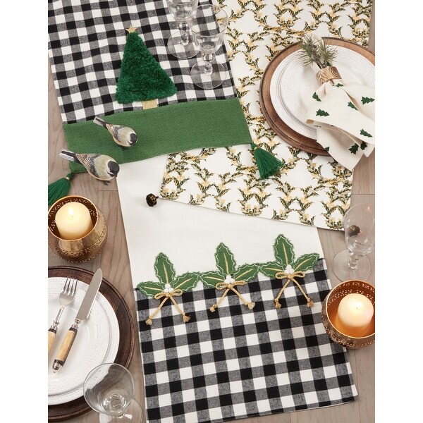 Christmas Table Runner With Holly Design