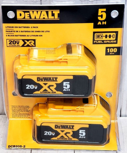 2 PACK DEWALT DCB205 ― 20V Max XR 5.0Ah Li-ion Power Tool Battery NEW