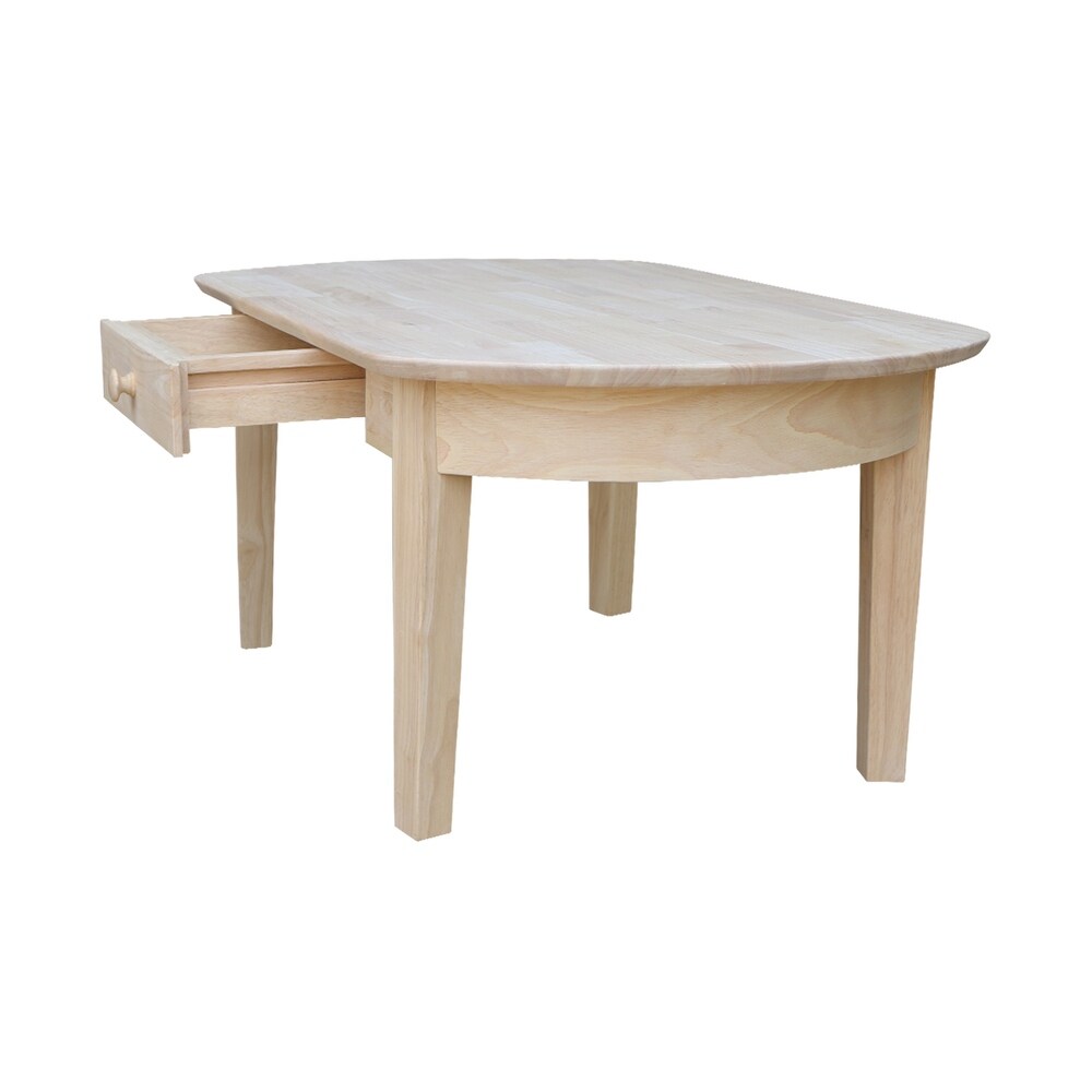 Philips Oval Unfinished Solid Parawood Coffee Table