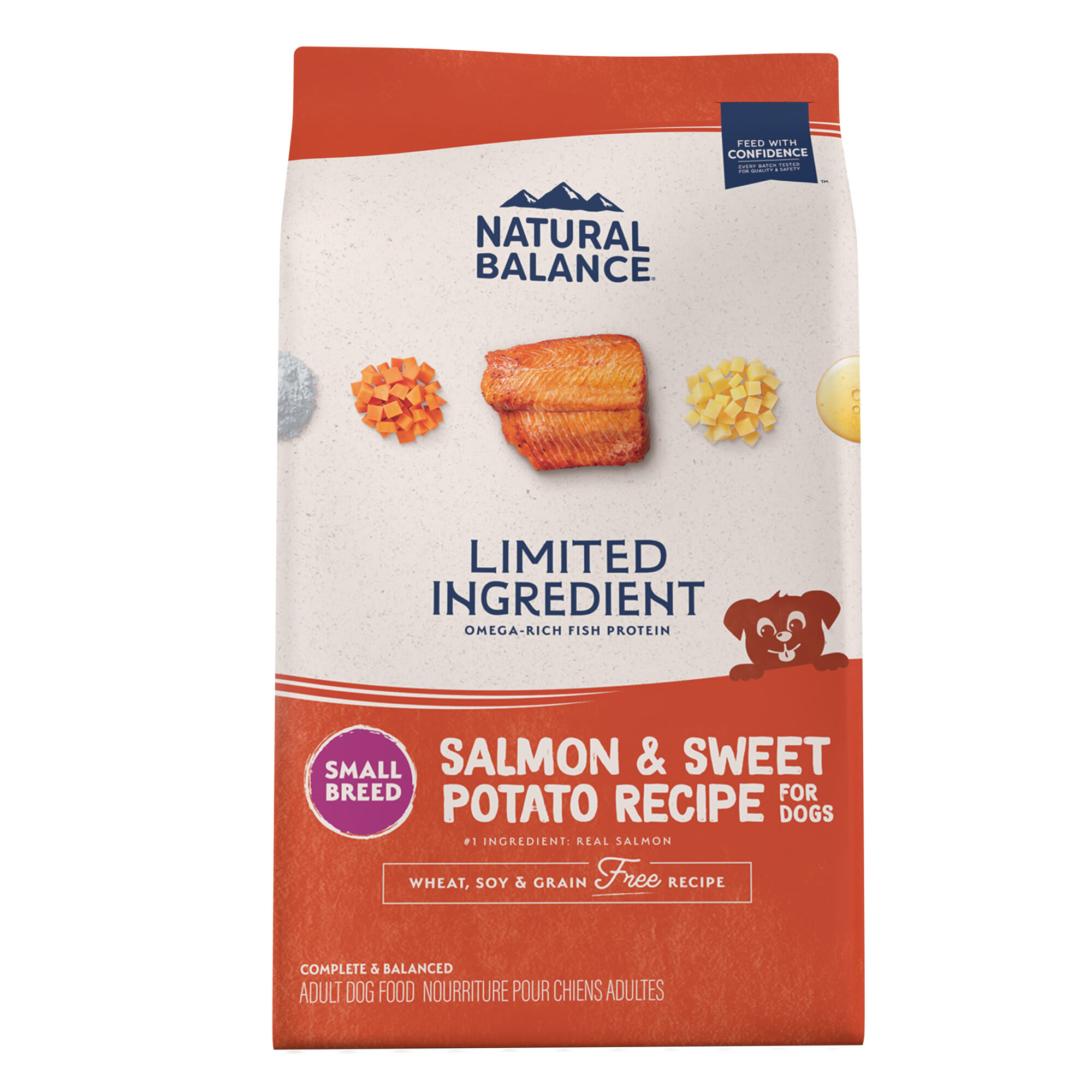 Natural Balance L.I.D. Limited Ingredient Diets Salmon  Sweet Potato Formula Small Breed Bites Dry Dog Food， 12 lbs.