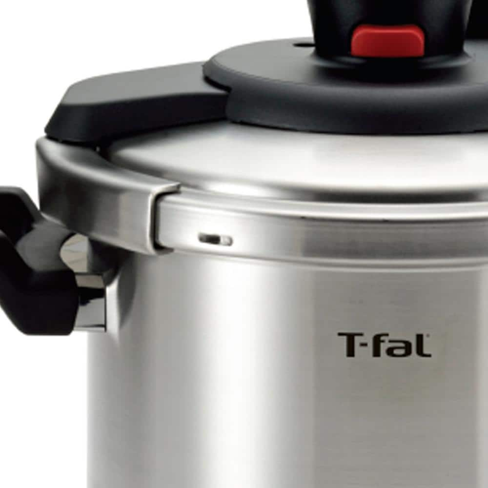 T-fal 8 qt. Stainless Steel Stove Top Pressure Cooker with Steam Basket P4500936