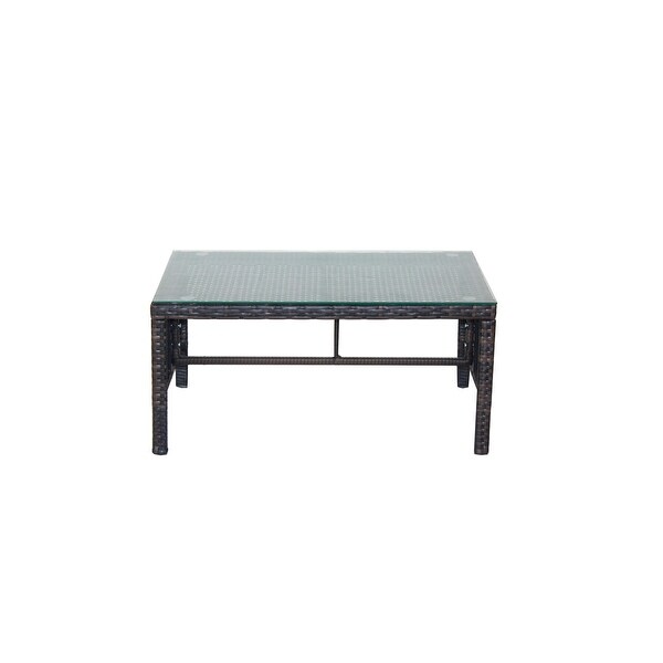 Outdoor patio Furniture 1 Coffee Table with clear tempered glass