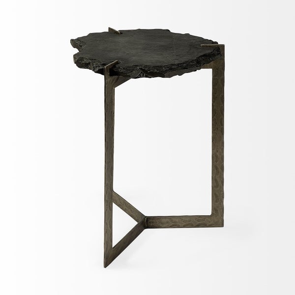 Shale I Black Slate Side Table