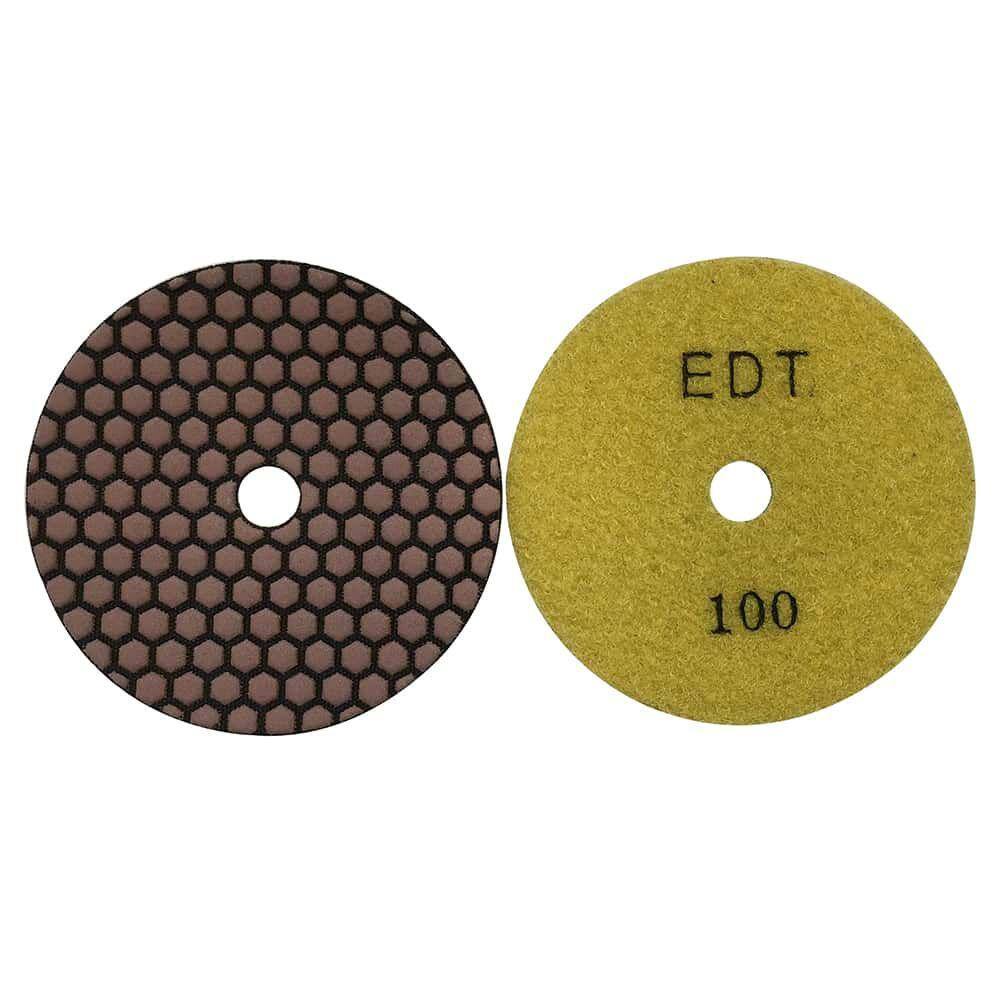 EDiamondTools 5 in. High Performance StoneConcrete Polishing Pads 10 Pad Set Wet or Dry #50 (2) #100 (2) #200 (2) to #3000 Grit RDU555112248153