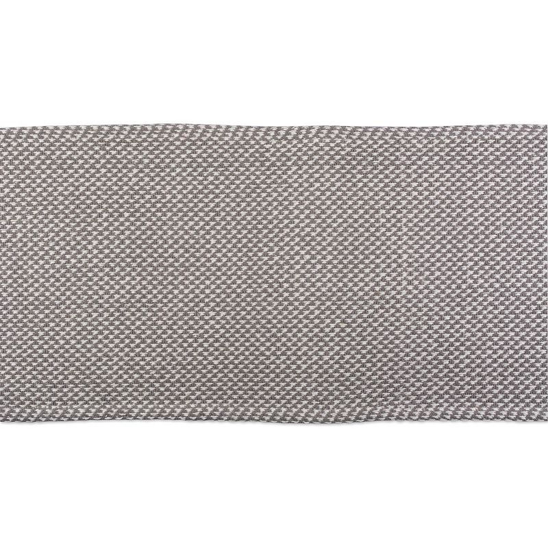 72 Gray and White Rectangular Woven Table Runner