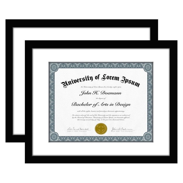 Americanflat Diploma Frame 11x14 With 8 5x11 Mat For Diploma Wood Glass