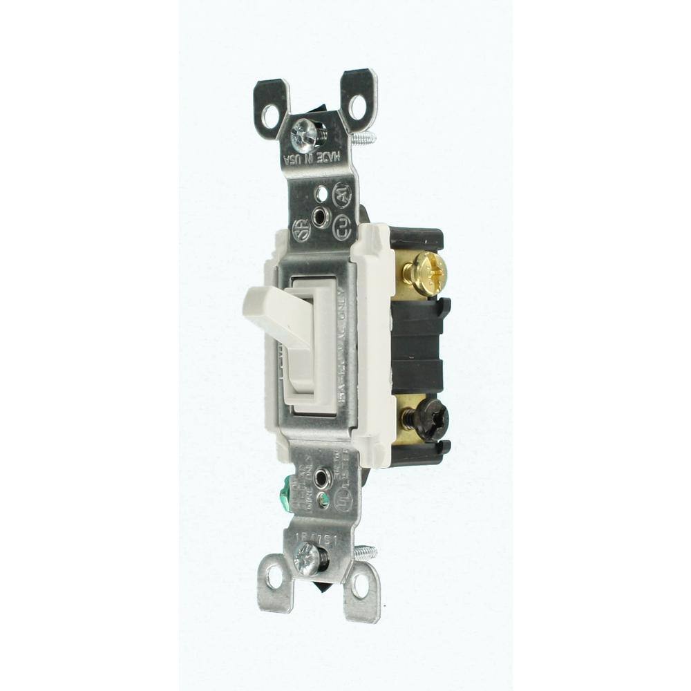 Leviton 15 Amp 3-Way Toggle Switch White (12-Pack) VW1-01453-HM1