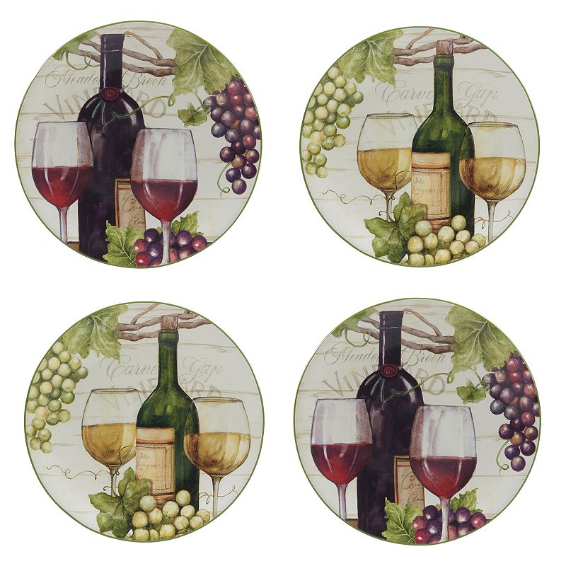 Certified International Meadow Brook Vineyard 4-pc. Salad Plate Set