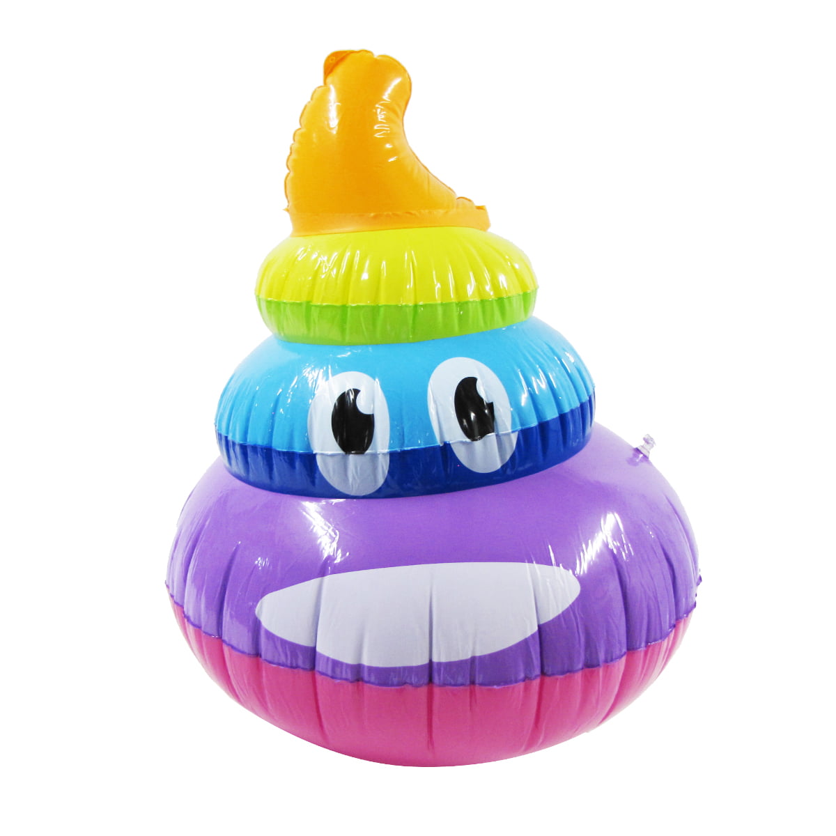 24" Inflatable Rainbow Poop Emoji Fake Poo Novelty Pool Float Blow Up Party Toy Gag Joke