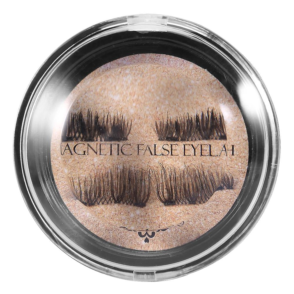 4pcs Box Magnetic False Eyelashes Natural Anti Allergic Reusable Handmade Eye Lashes(#1)